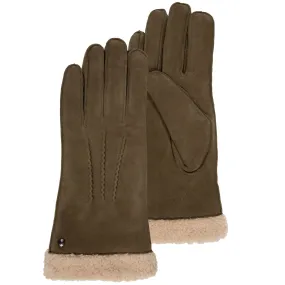 Gants Femme cuir velours fourrés Olive