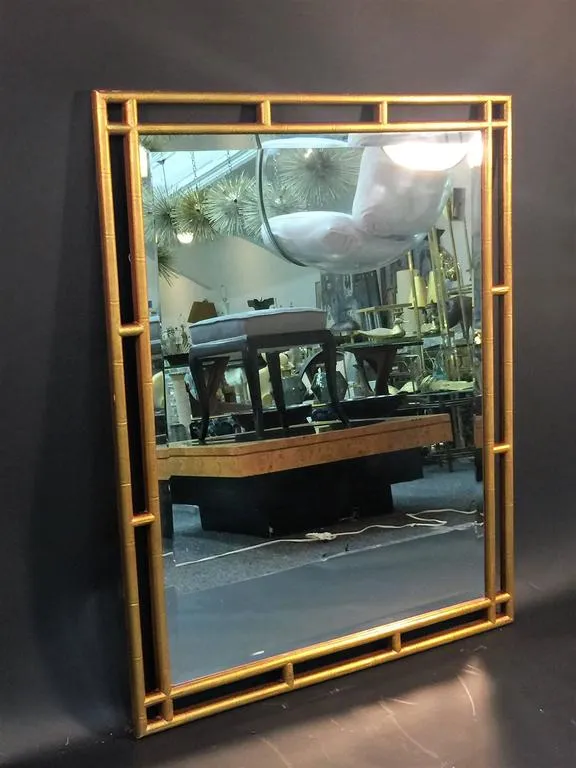 Giltwood Faux Bamboo Decorator Mirror