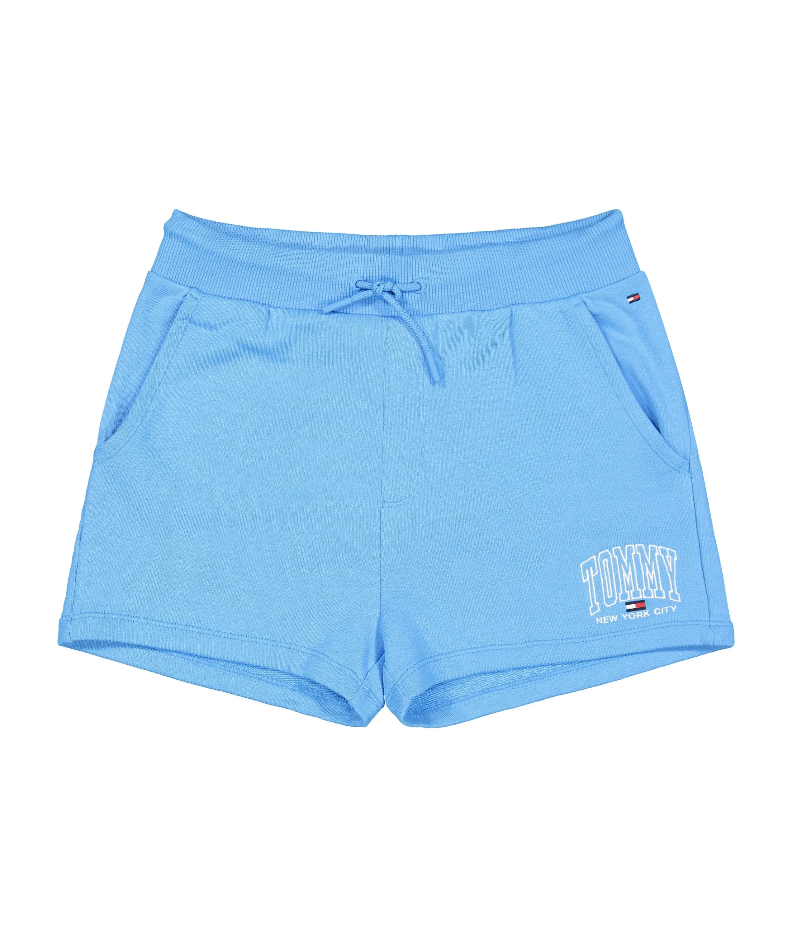 Girls Organic Cotton Varsity Shorts - Blue