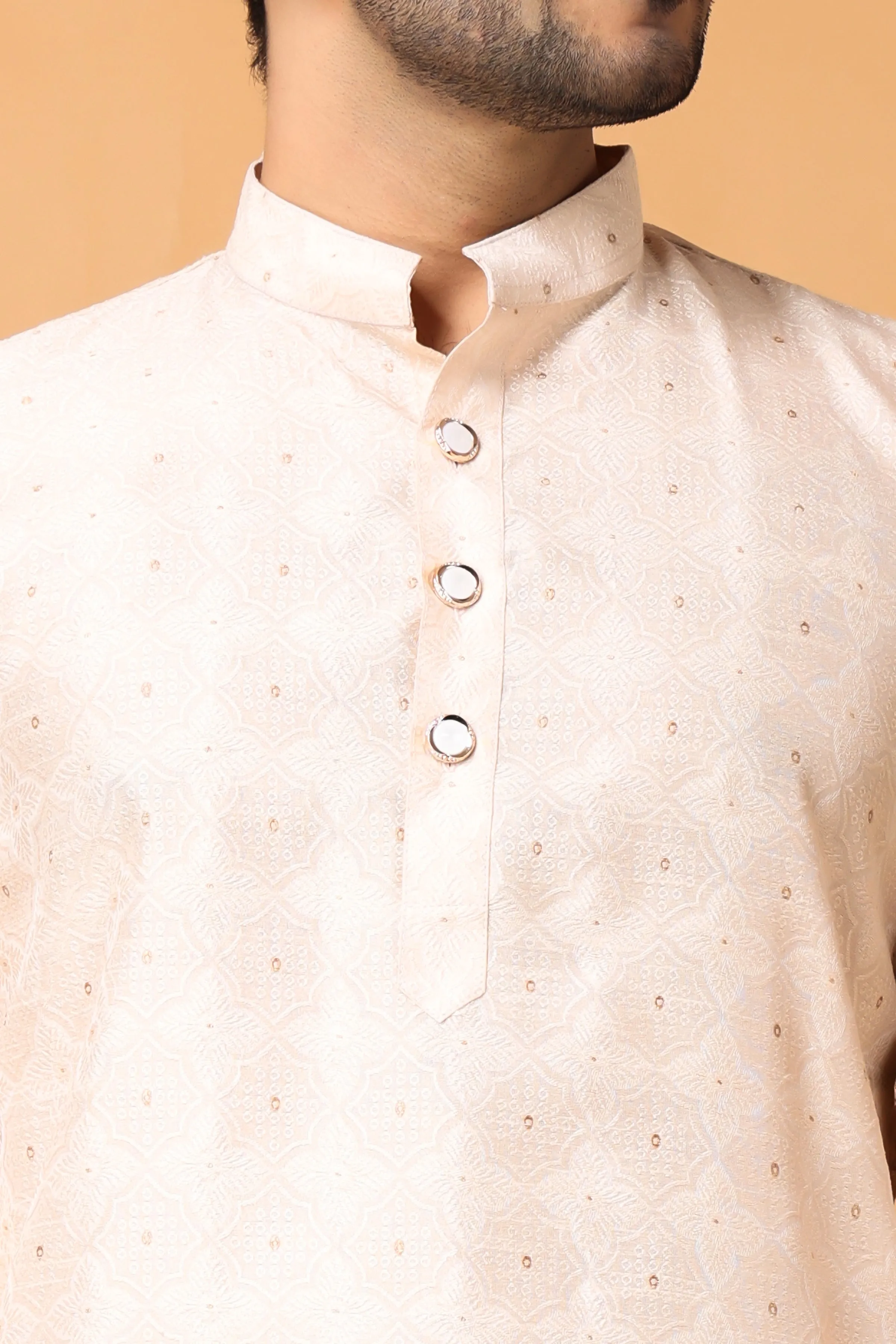 Gold Corn Embroidered Kurta