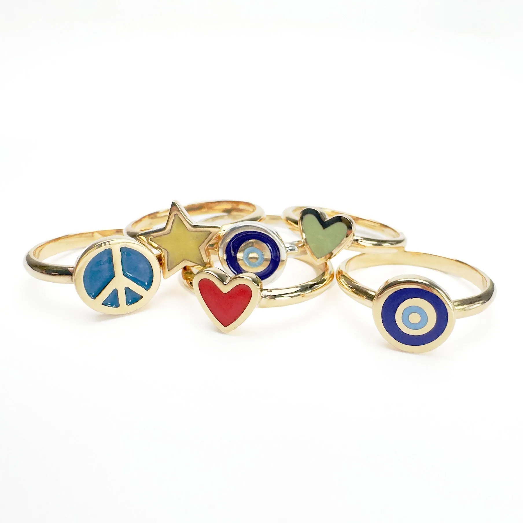 Gold Enamel Star Ring