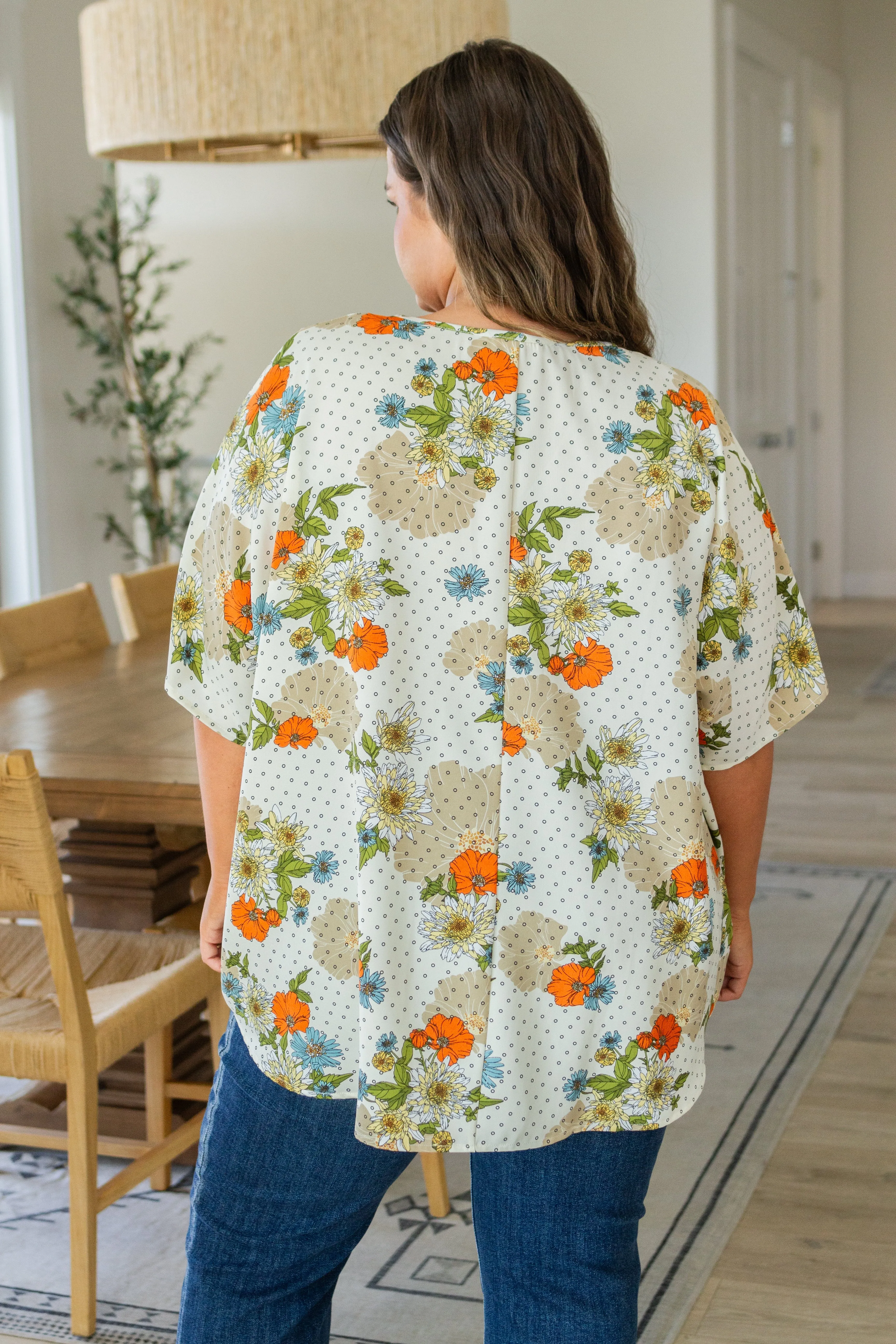 Good Morning Floral V-Neck Blouse