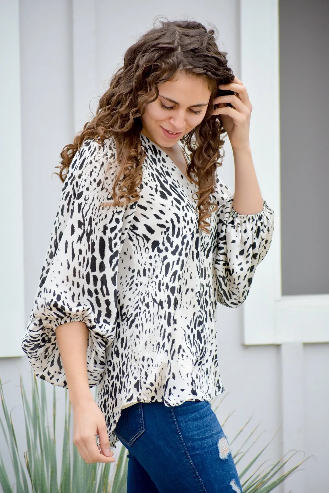 Got Me On The Edge Printed Blouse