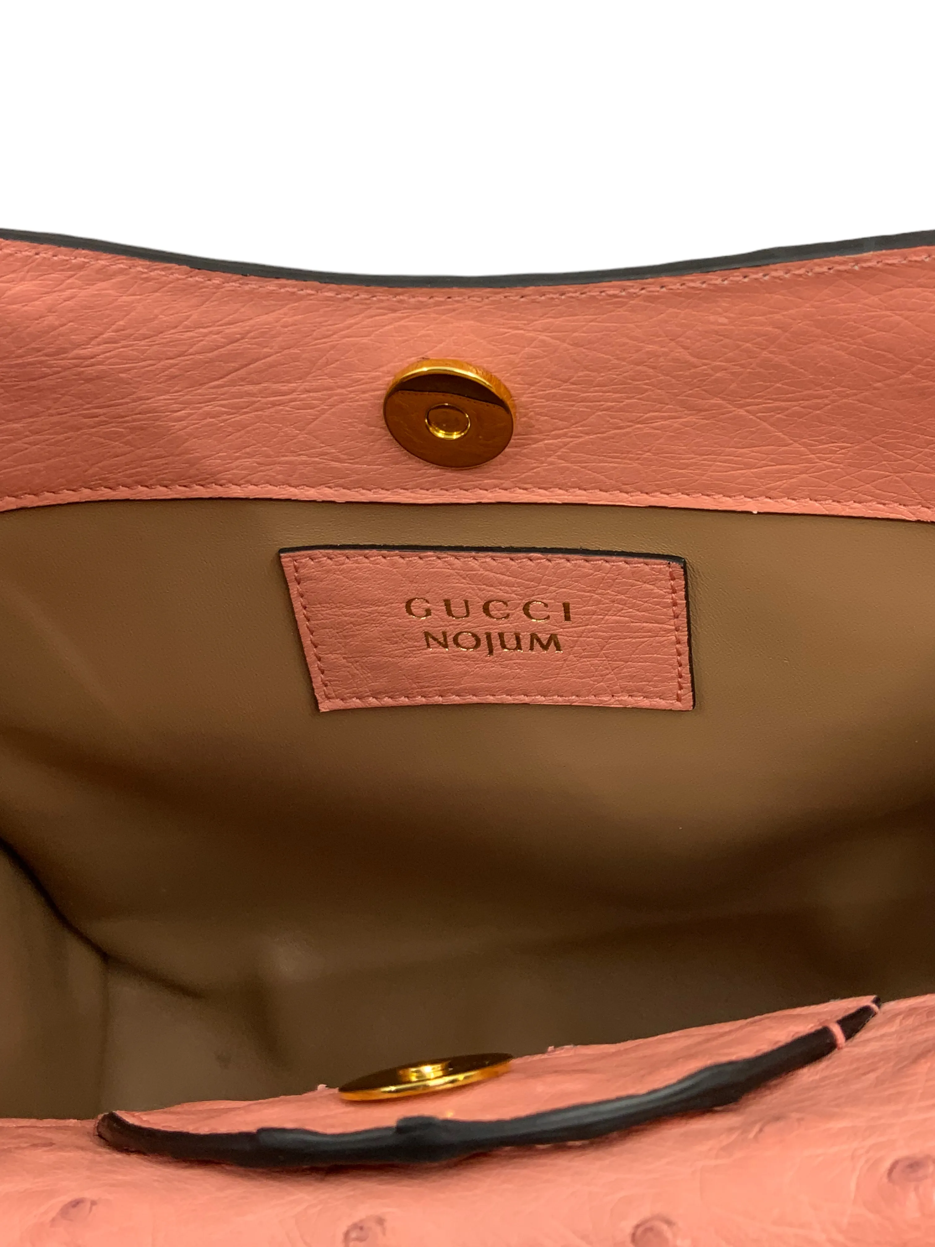 GUCCI Diana Small Ostrich  Bamboo Handle Tote NEW