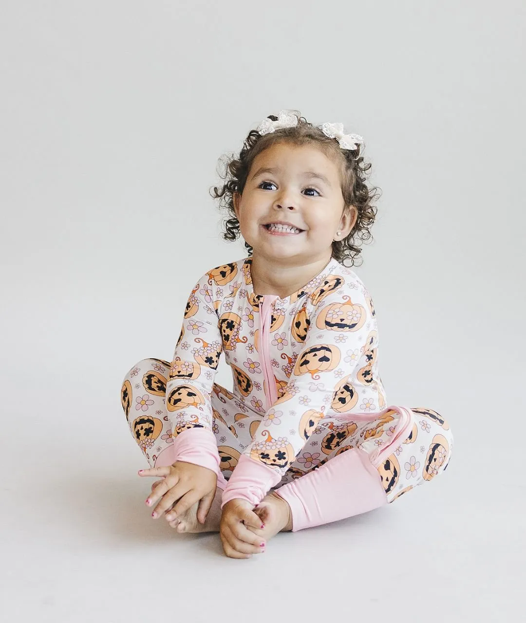 Halloween Bamboo Zip Romper | Pink