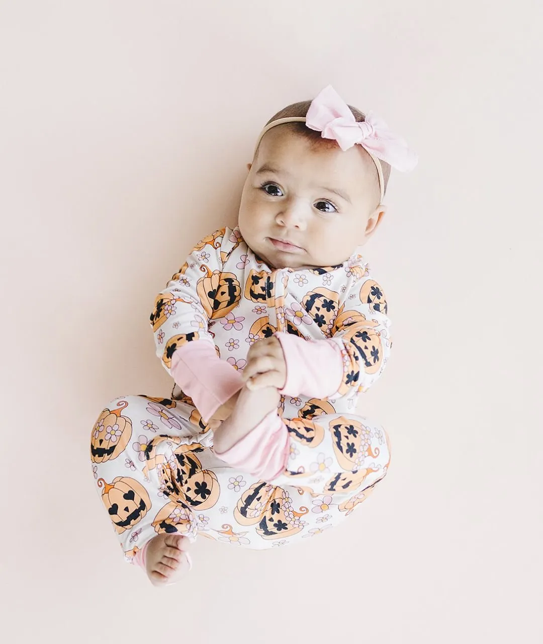 Halloween Bamboo Zip Romper | Pink