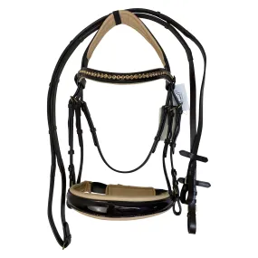 Halter Ego Patent Snaffle Bridle in Brown/Cream  - Full