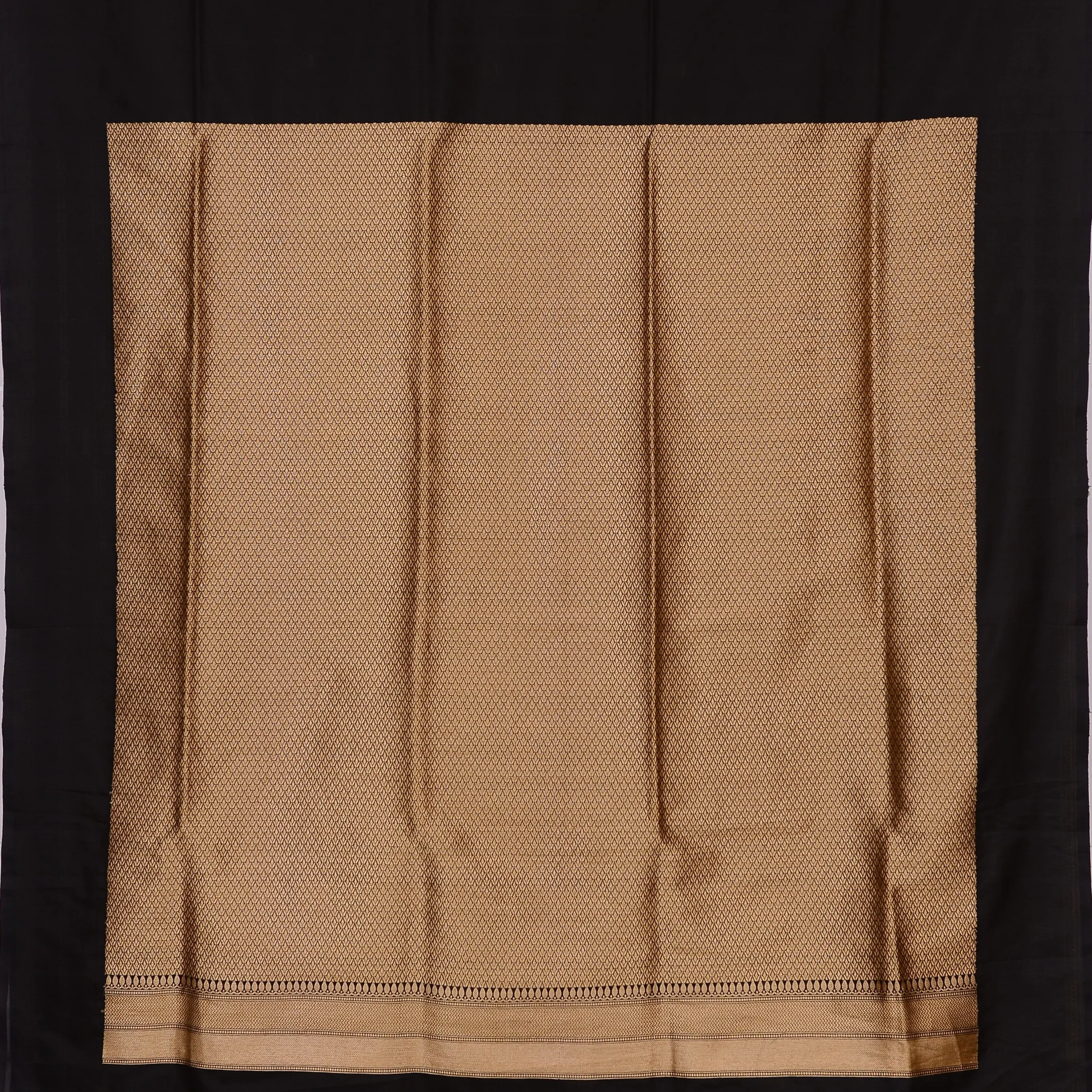 Handwoven Black Katan Banarasi Silk Saree - 107N011032DSJ