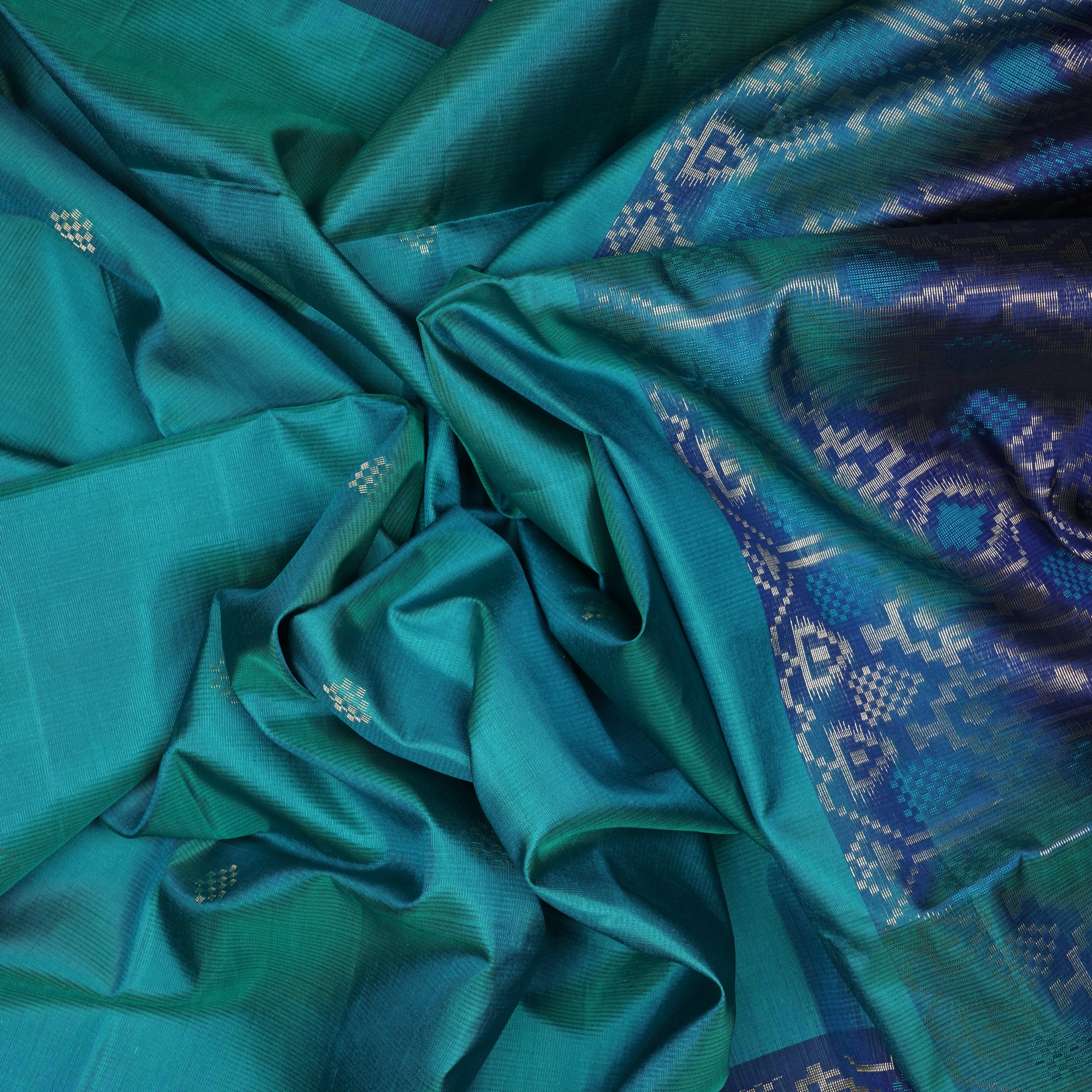 Handwoven Blue Soft Silk Saree - 2161T010360DSC