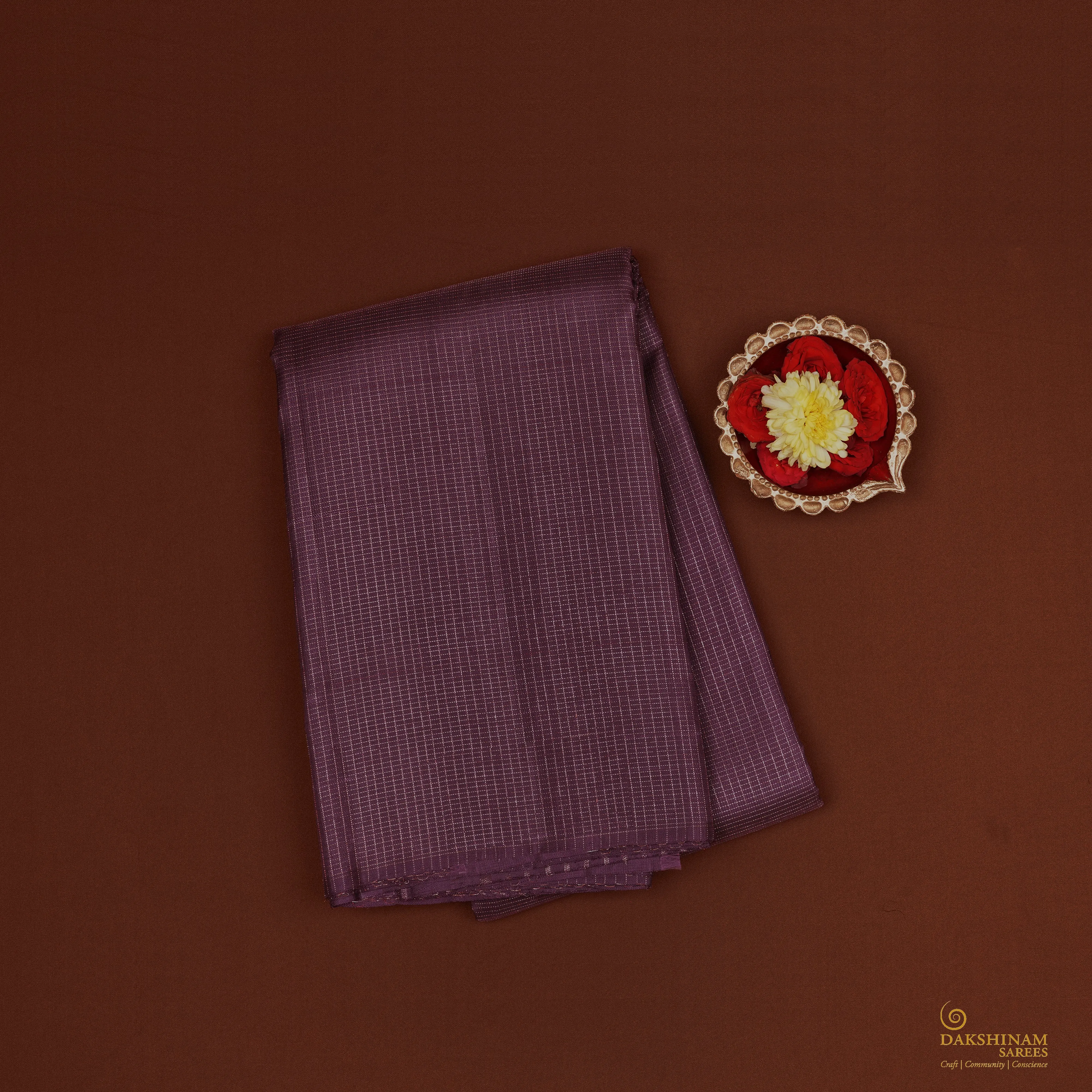 Handwoven Lilac Kanjivaram Silk Saree - 2134T010559DSC