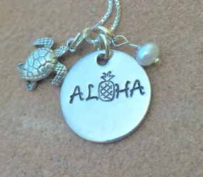 Hawaiian Jewelry, Hawaiian Necklace, Pineapple Necklace, Aloha Pineapple Necklace , Hawaii, Aloha Necklace, natashaaloha