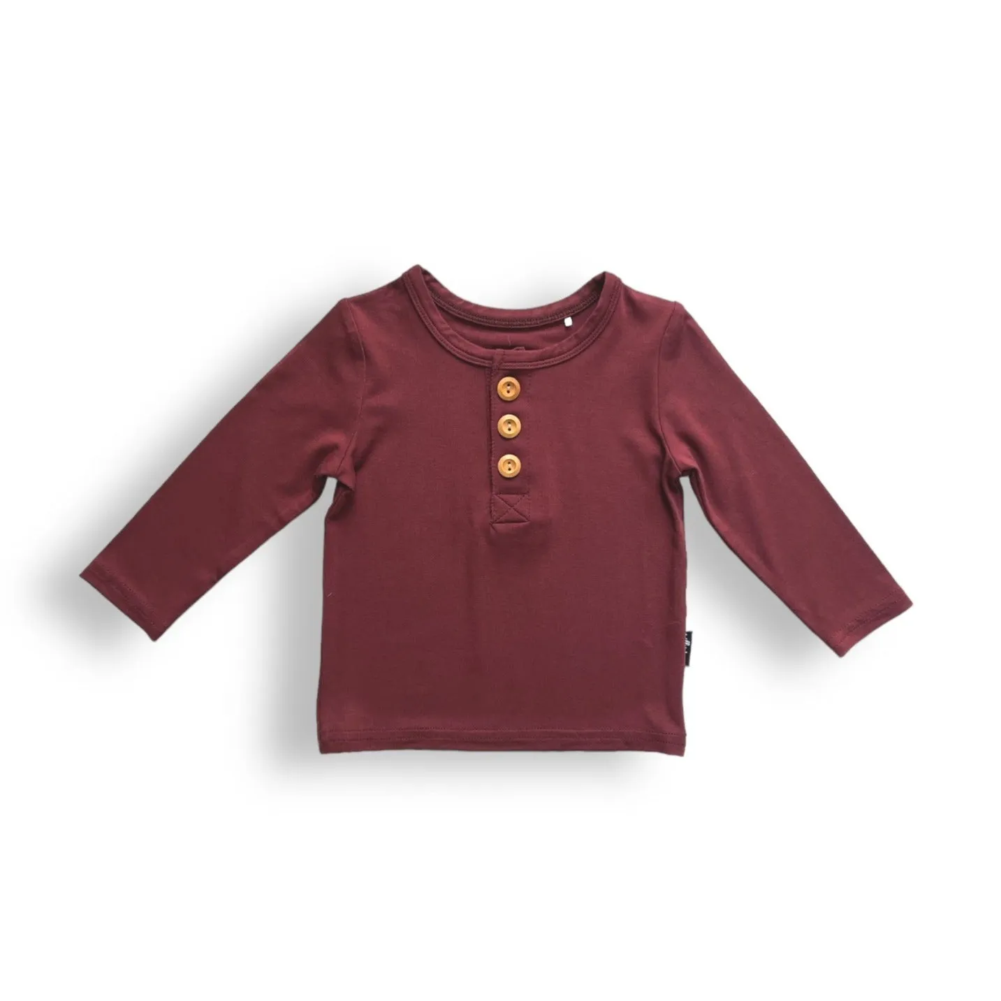 HENLEY LONG SLEEVE- Oxblood