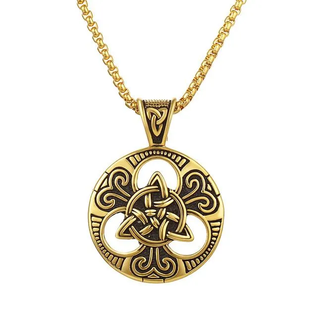 Irish Knot Triquetra Vintage Trinity Necklace