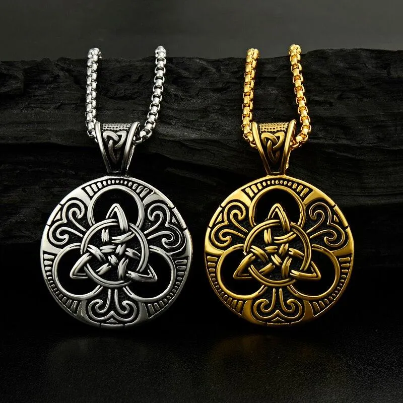 Irish Knot Triquetra Vintage Trinity Necklace