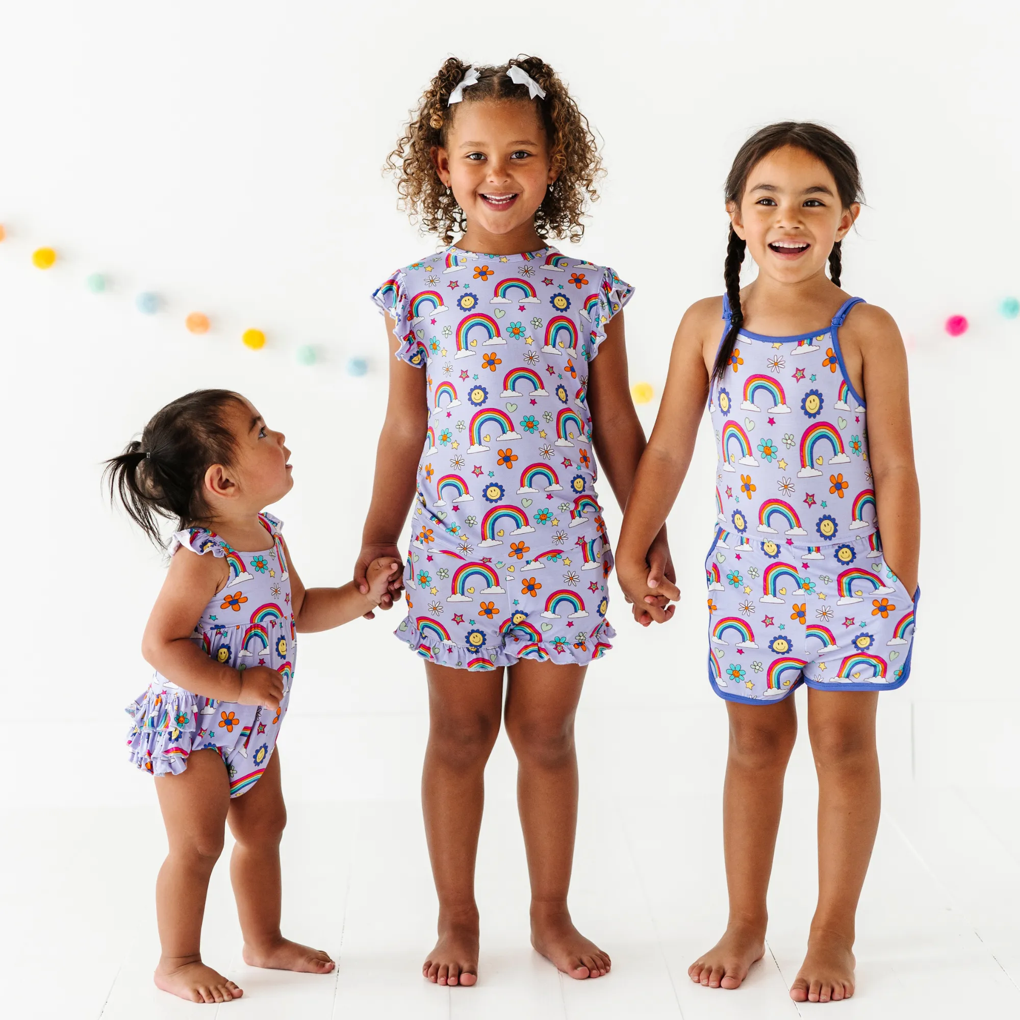 It's All Flowers and Rainbows Ruffle Short Set Toddler/Kids