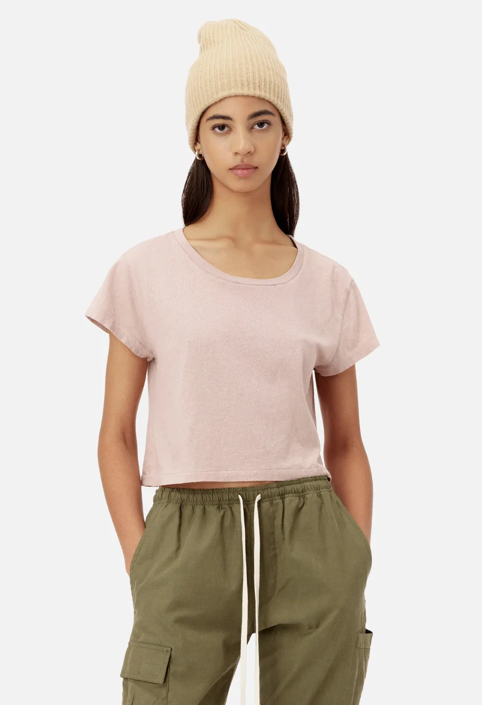 Jersey Cropped Tee / Soapstone