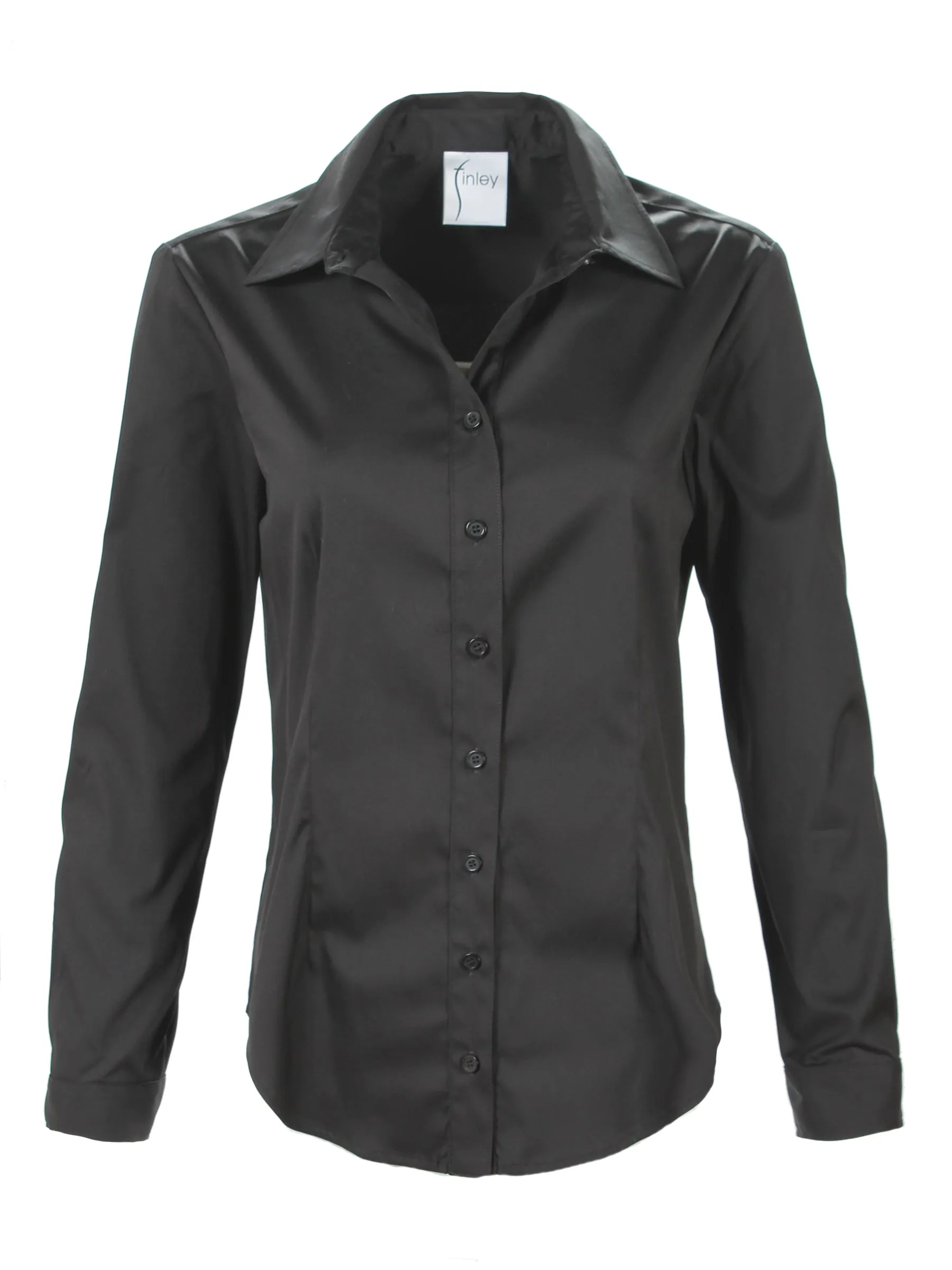 Johnny Shirt Black Silky Poplin