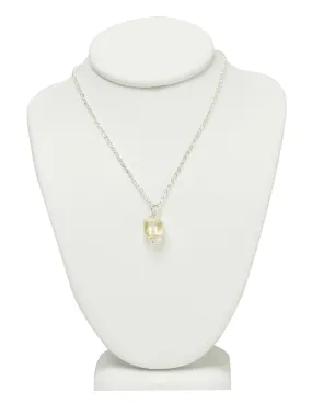 Jonquil Yellow Crystal Cube Necklace