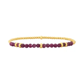 July Ruby and Rondelle Bracelet