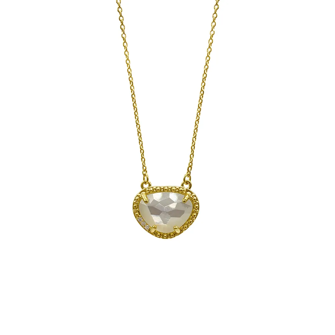 June Birthstone Necklace freshwater pearl silver gold