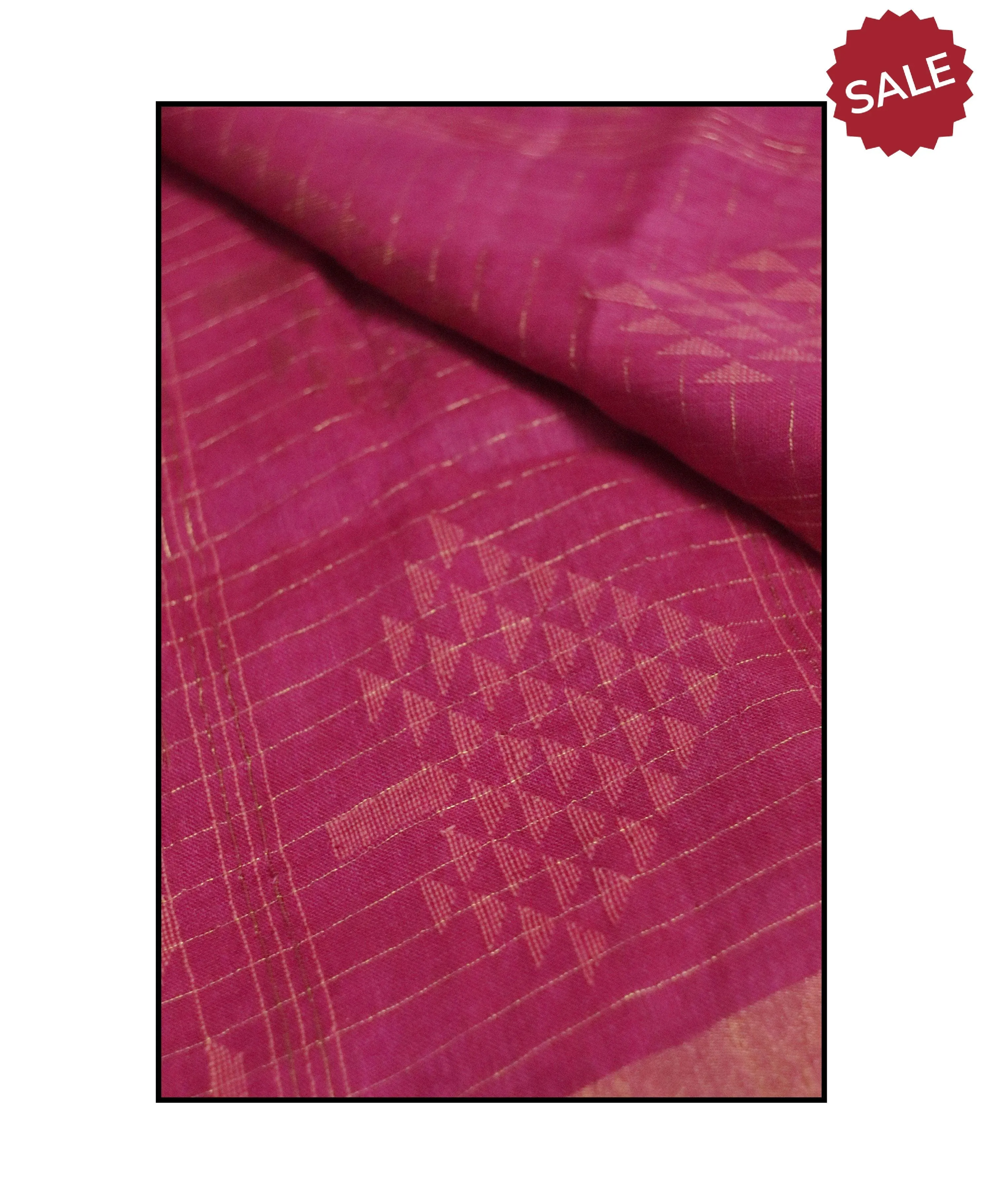 Kaisori Ekaya Gulab Jamdani Linen  saree