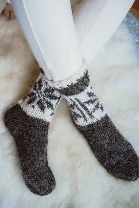 Knitted wool socks