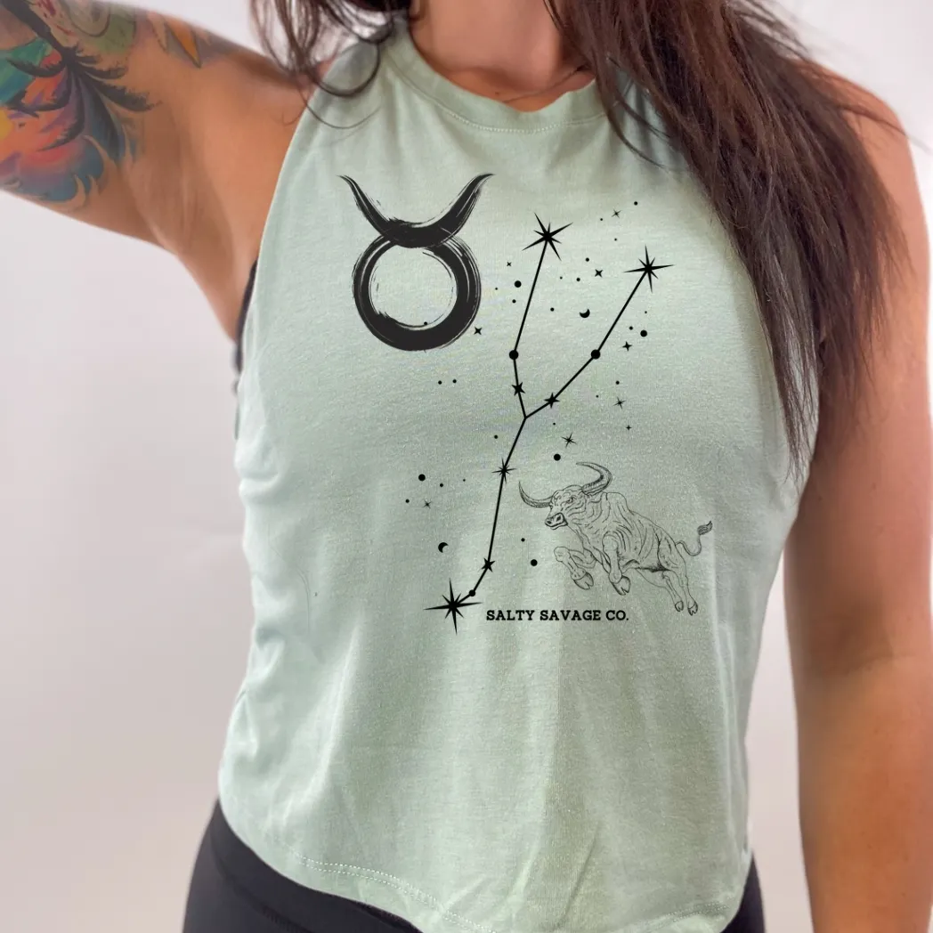 Ladies "Taurus" Flowy Crop Tank | Zodiac Collection