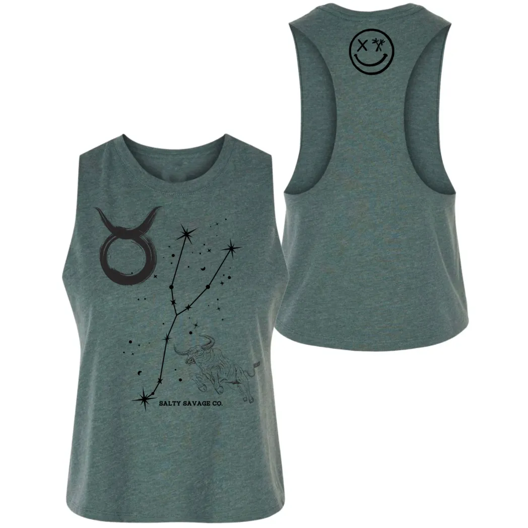 Ladies "Taurus" Flowy Crop Tank | Zodiac Collection