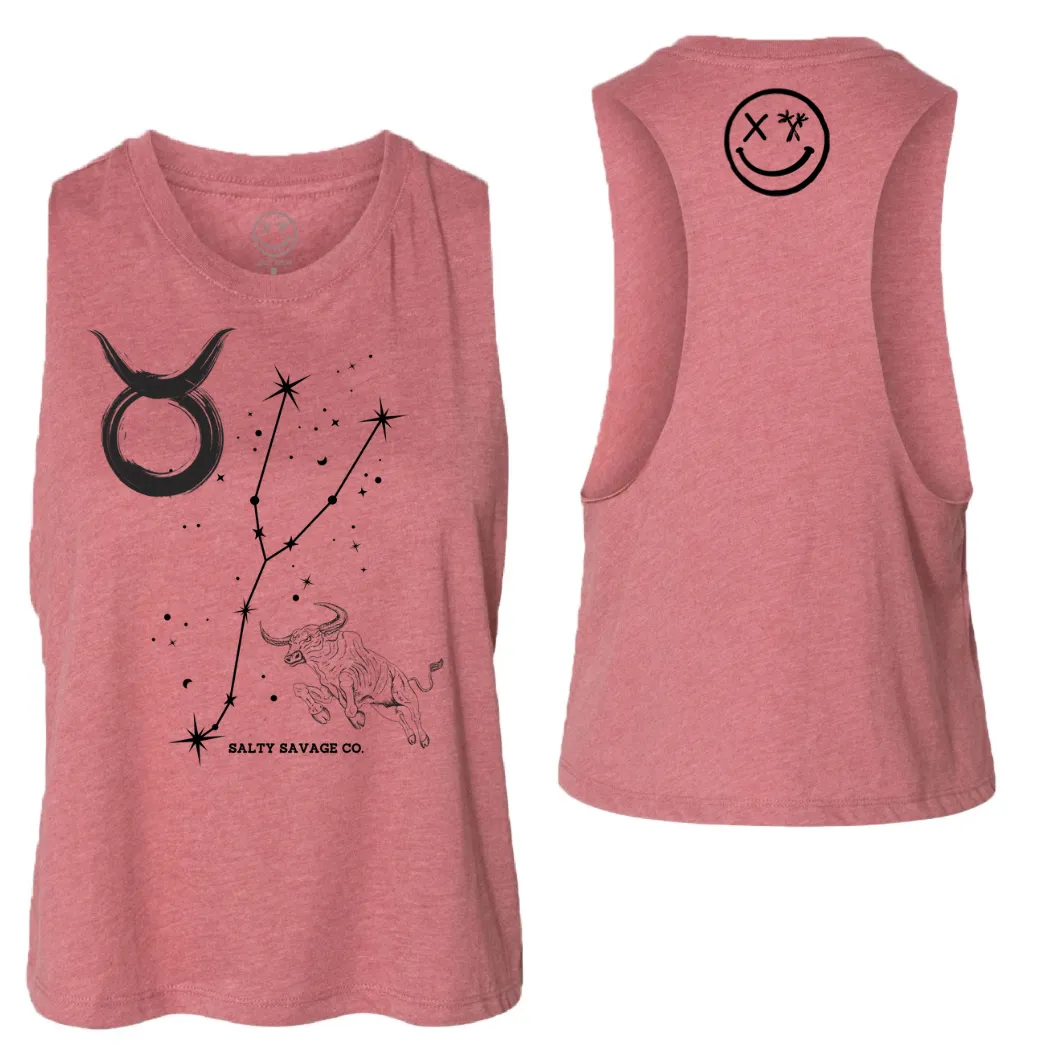 Ladies "Taurus" Flowy Crop Tank | Zodiac Collection