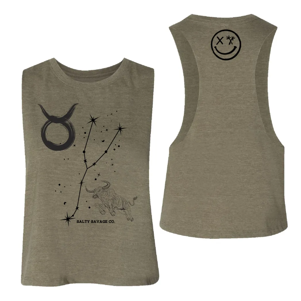 Ladies "Taurus" Flowy Crop Tank | Zodiac Collection