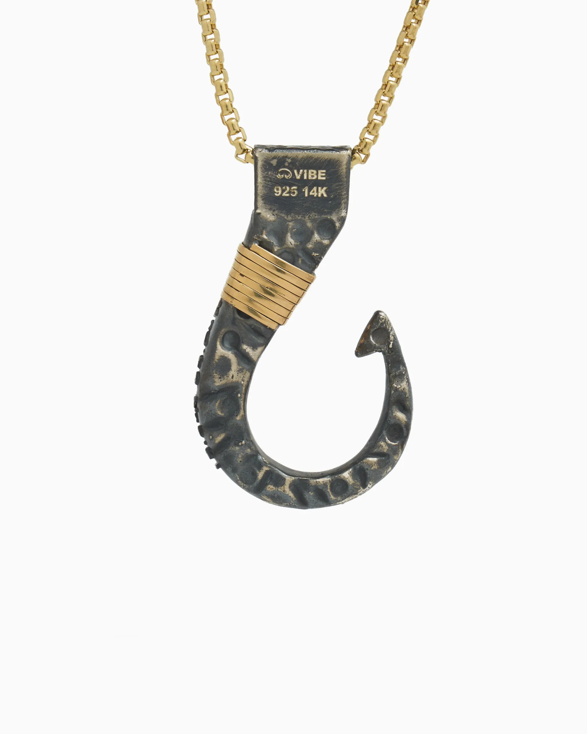 Large Fish Hook Pendant with St. John Coordinates