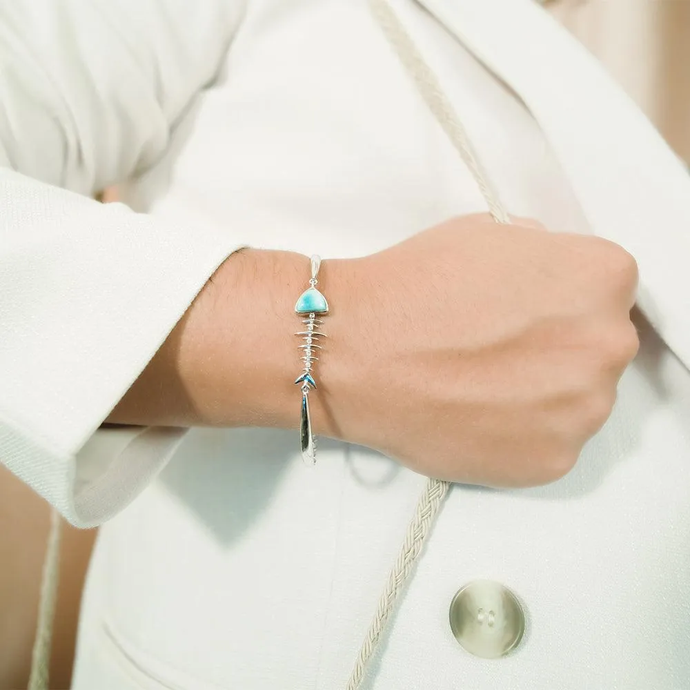 Larimar Fish Bone Bracelet