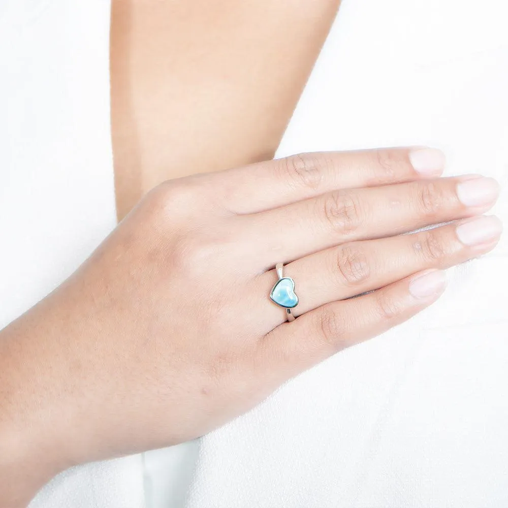 Larimar Heart Ring