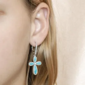 Larimar Kai Cross Earrings