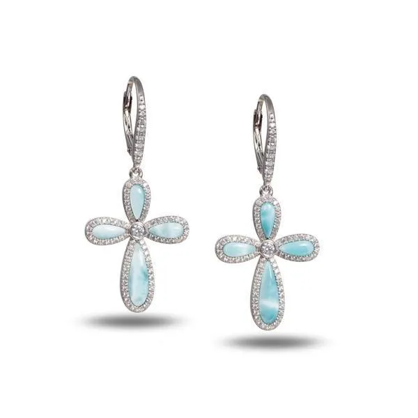 Larimar Kai Cross Earrings