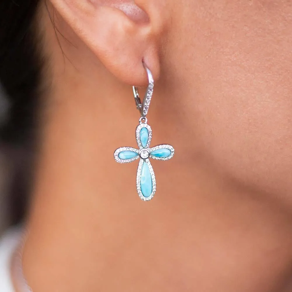 Larimar Kai Cross Earrings