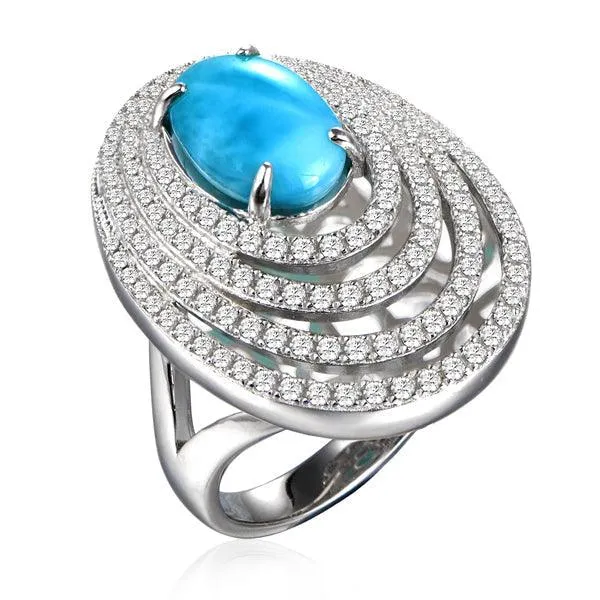 Larimar Lili'u Cocktail Ring