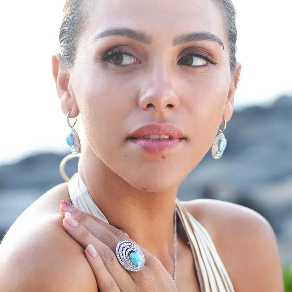 Larimar Lili'u Cocktail Ring