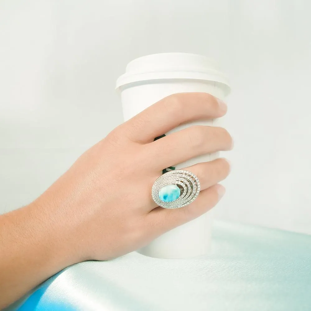 Larimar Lili'u Cocktail Ring