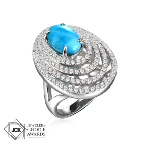 Larimar Lili'u Cocktail Ring