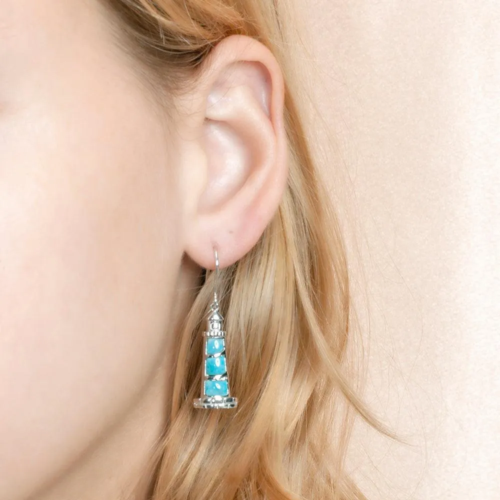 Larimar Makapu'u Lighthouse Earrings