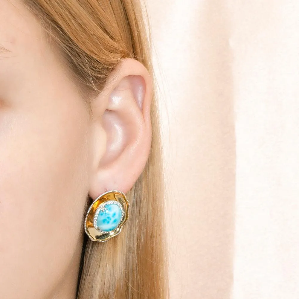 Larimar Royal Sun Earrings