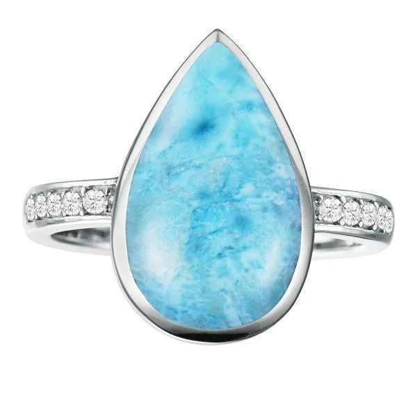 Larimar Teardrop Ring