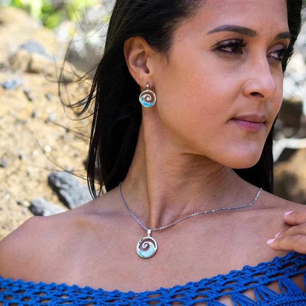 Larimar Whirlpool Earrings