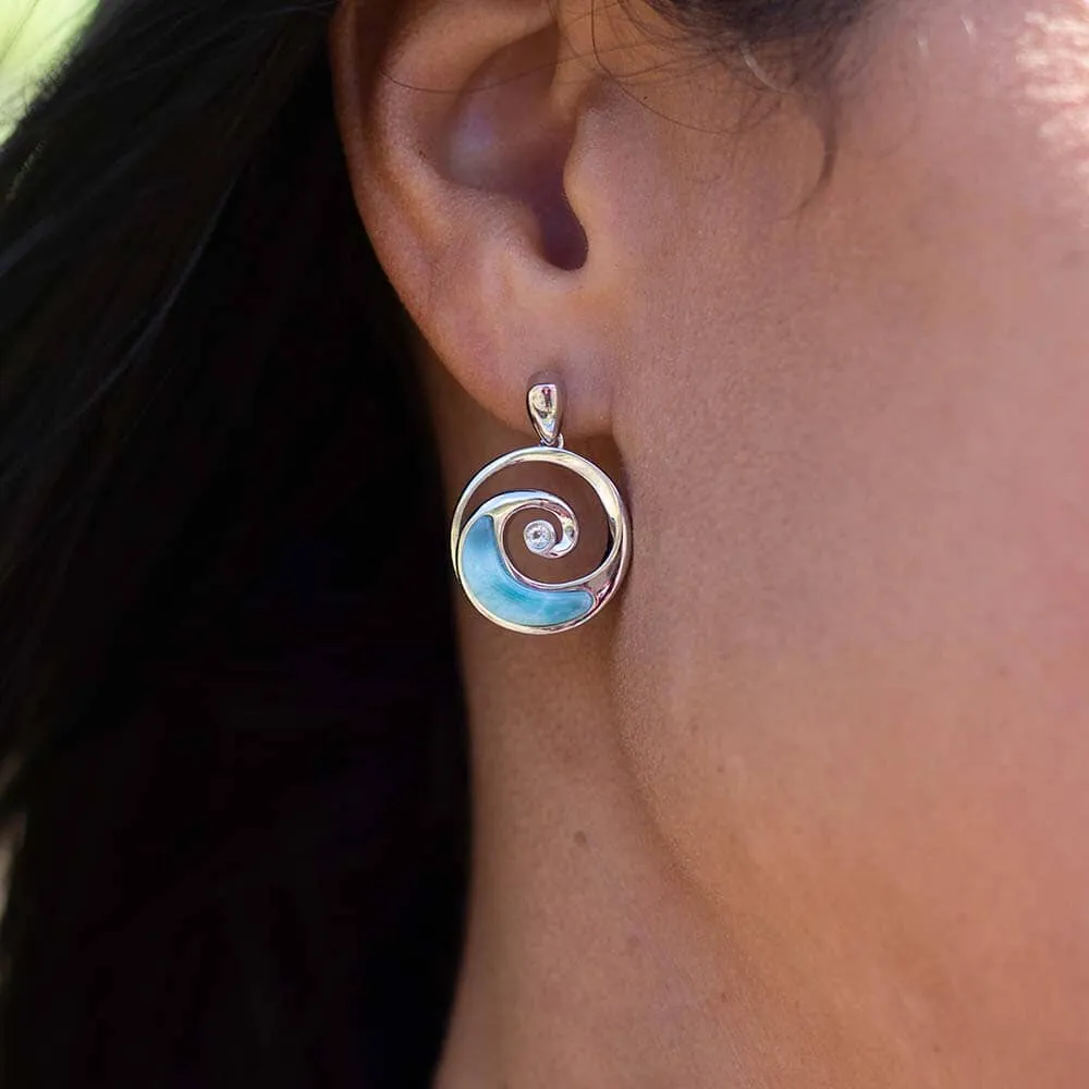 Larimar Whirlpool Earrings