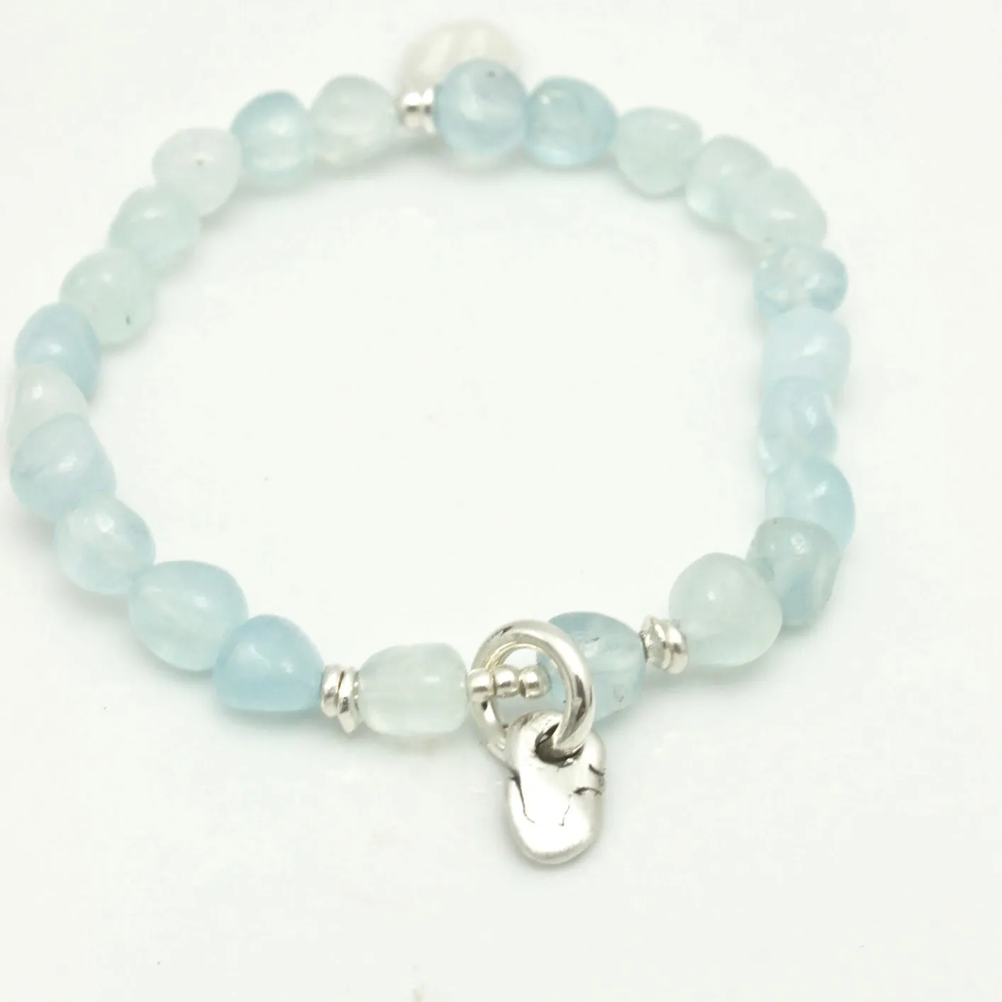 Lava Form Collection:  Wai Aquamarine Nugget Stretch Bracelet