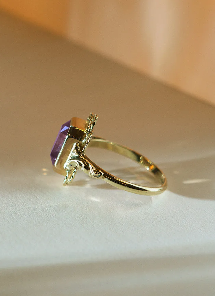 Leonis amethyst ring 14k gold