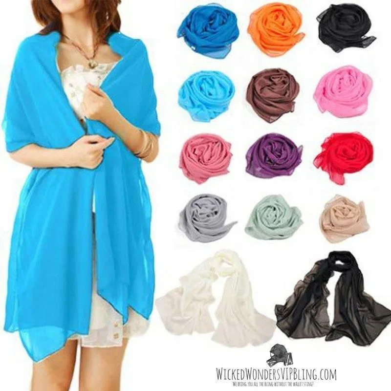 Lightweight Long Chiffon Feel Pashmina Scarf