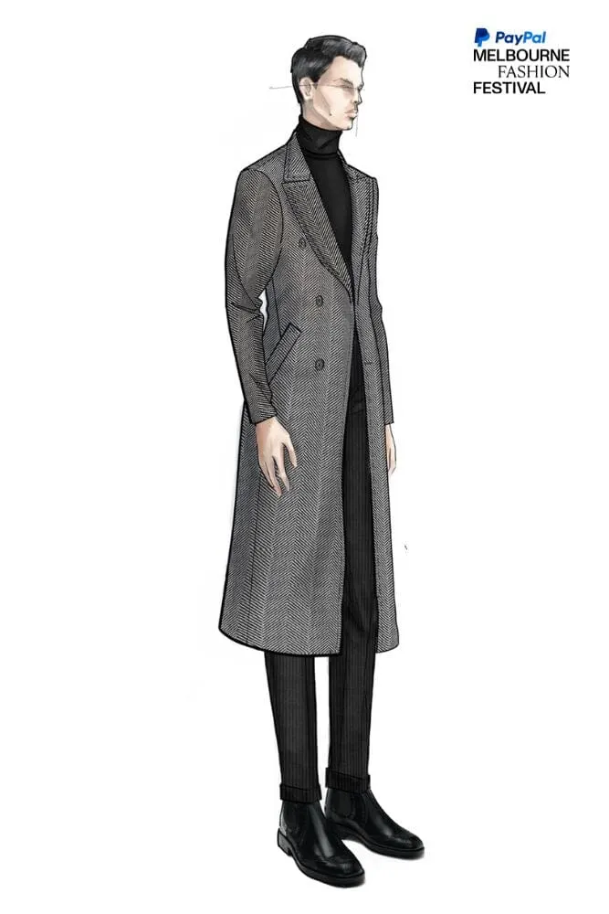 LOOK 4 - The McPherson Long Coat and Black Jumbo Cord Como Trouser