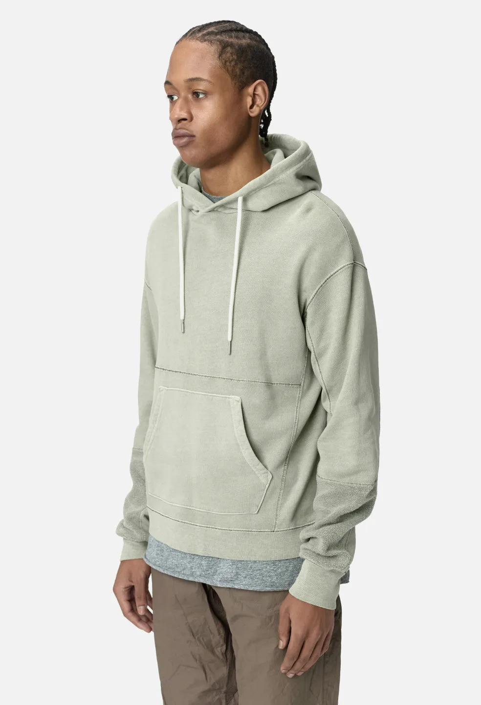 Loose Stitch Beach Hoodie / Washed Olive